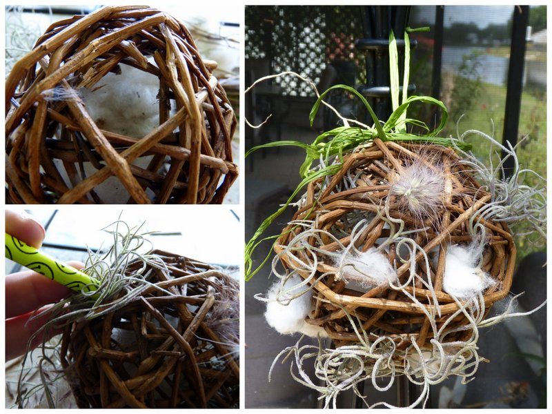 DIY Grapevine Nesting Balls | Birds & Blooms Blog collage of grapevine nesting balls