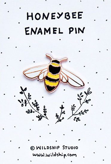 honeybee enamel pin