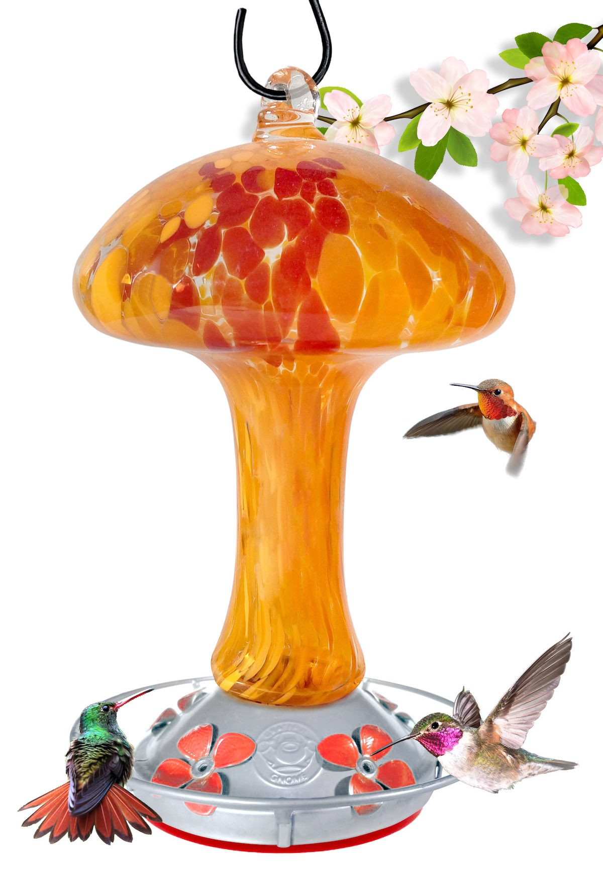 mushroom hummingbird feeder