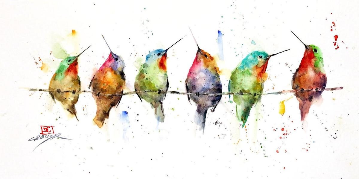 hummingbird art print