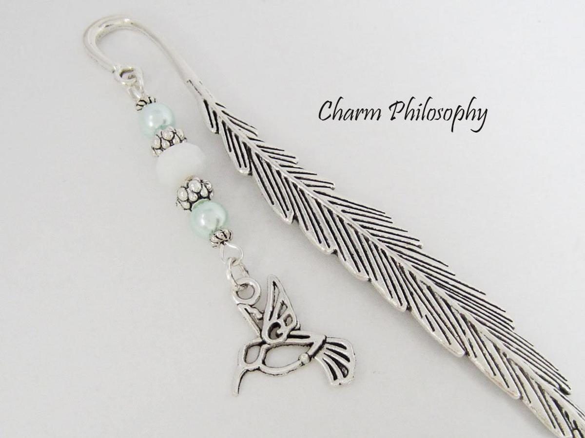 hummingbird bookmark charm
