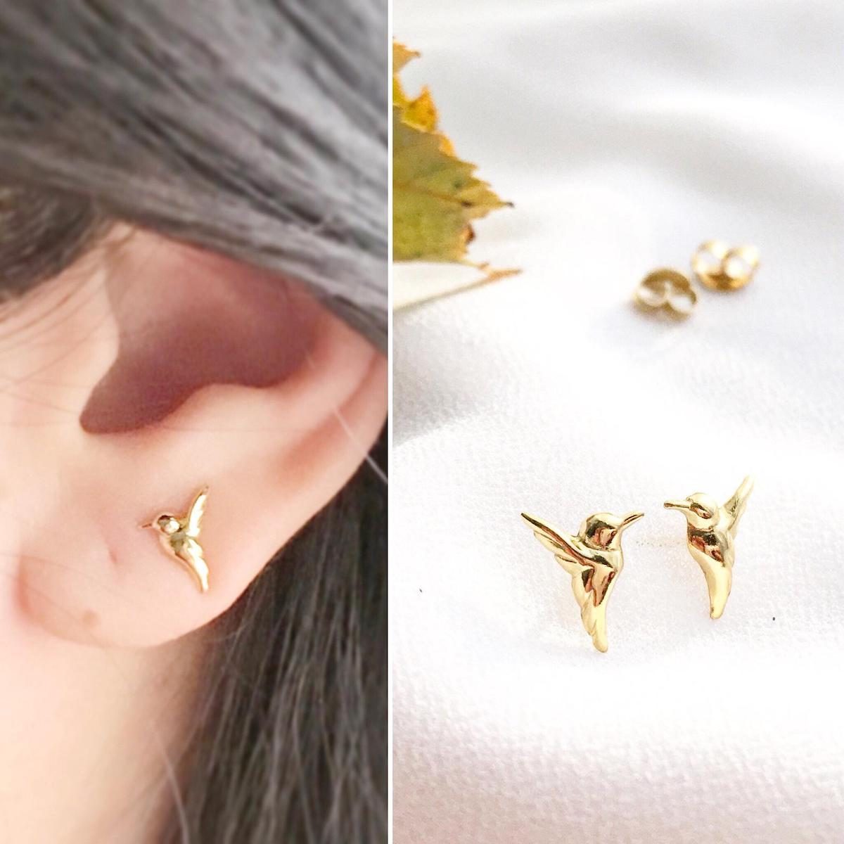 hummingbird stud earrings
