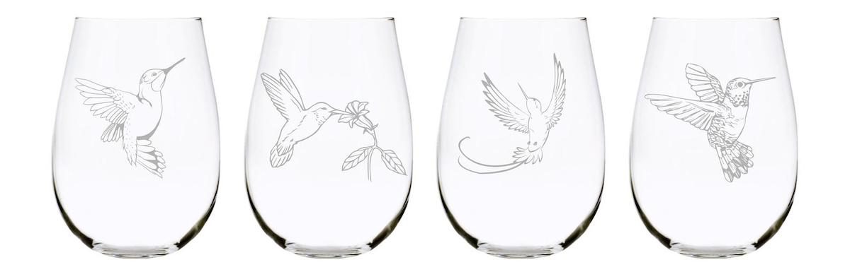 hummingbird wine glasses