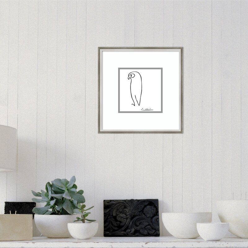 Owl+by+pablo+picasso+ +picture+frame+print+on+paper