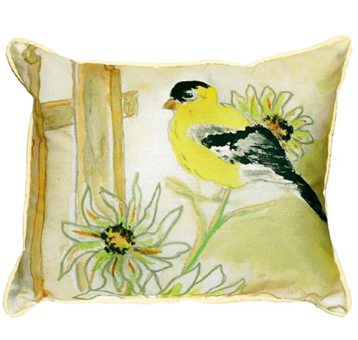 goldfinch throw pillow