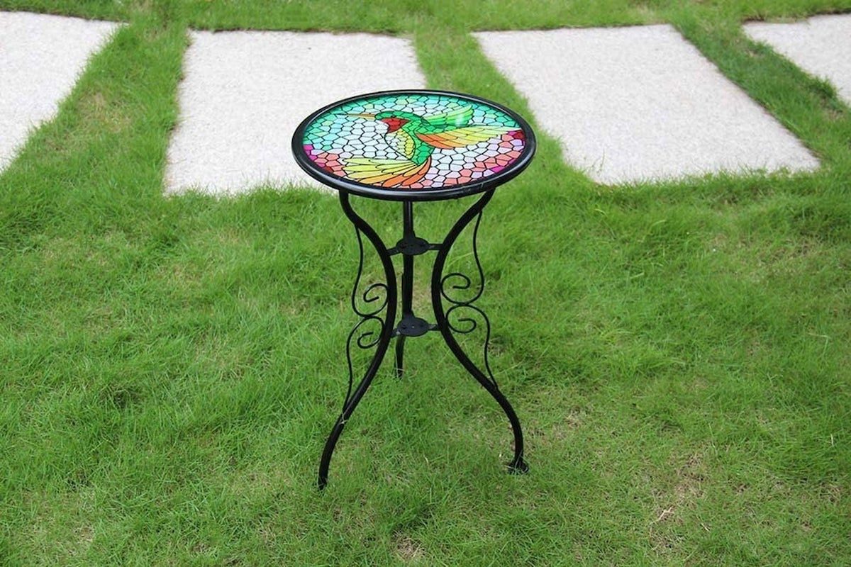 hummingbird mosaic table