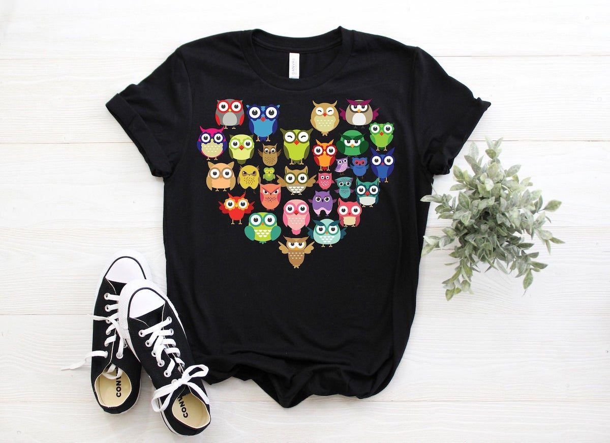owl tshirt, owl gifts
