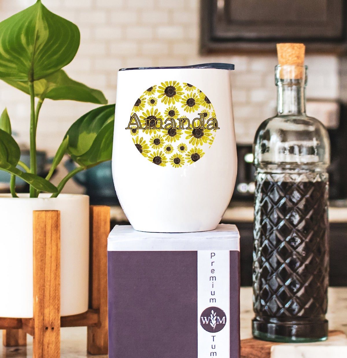 sunflower wine tumbler