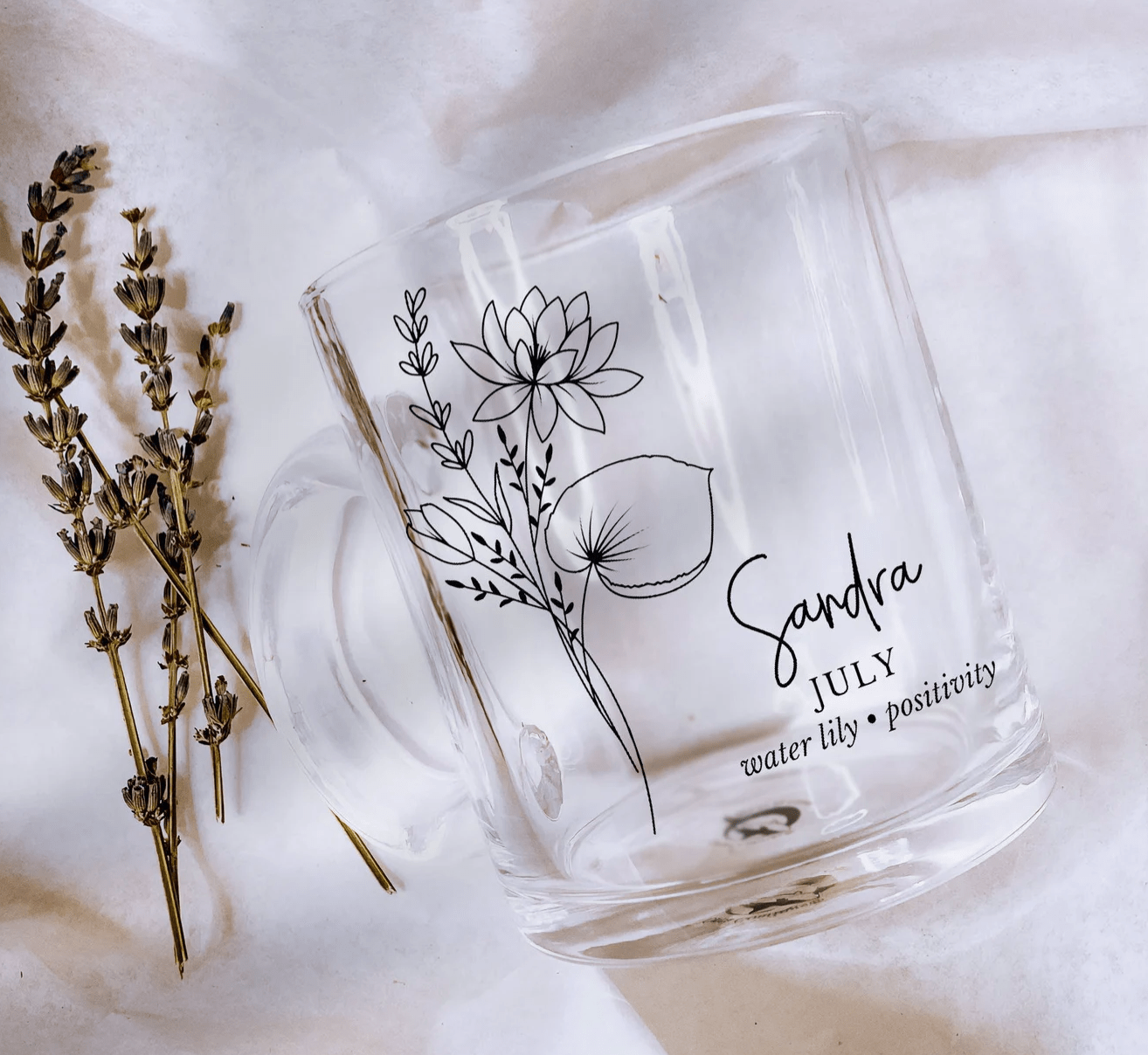 july birth flower mug