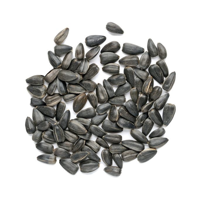 Sunflower seeds isolated on white background