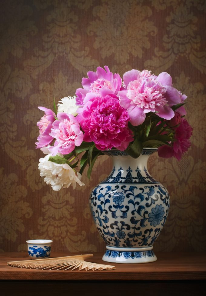 Still life with peonies