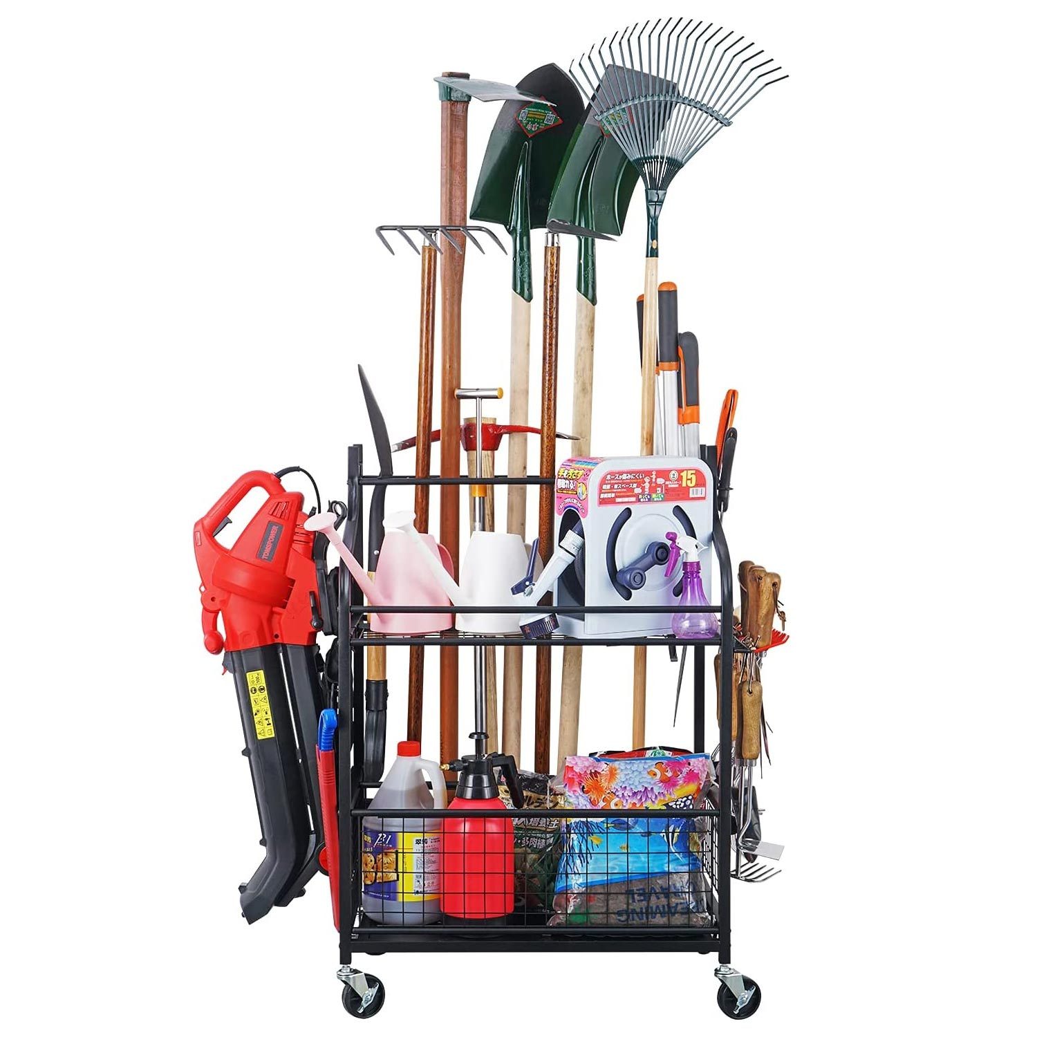 Garden Tool Rack With Wheels