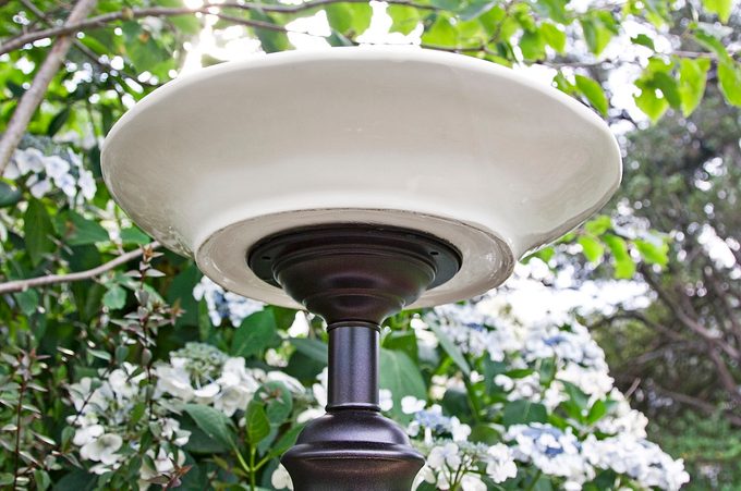 Upcycled DIY Lamp Birdbath Project