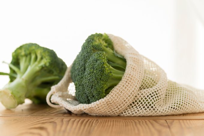 vegetables in reusable produce bag